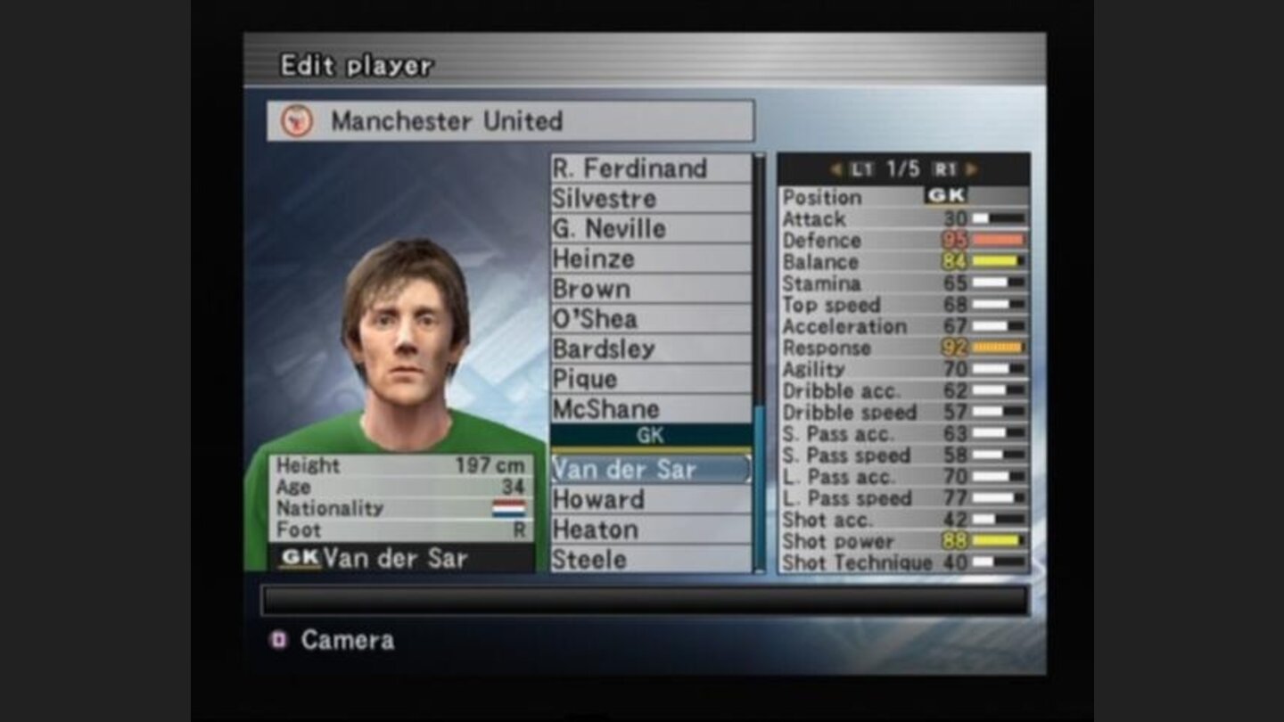Van der Sar looks like real... however, ingame the level of details is a bit reduced
