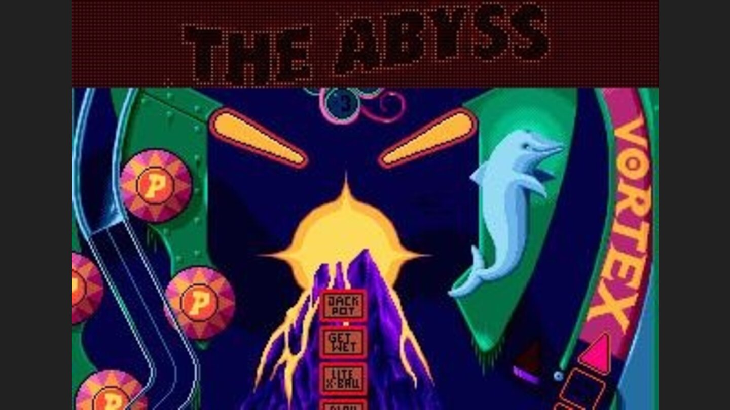 Middle portion of The Abyss, the volcano enables many bonuses and launches your ball to the upper part.