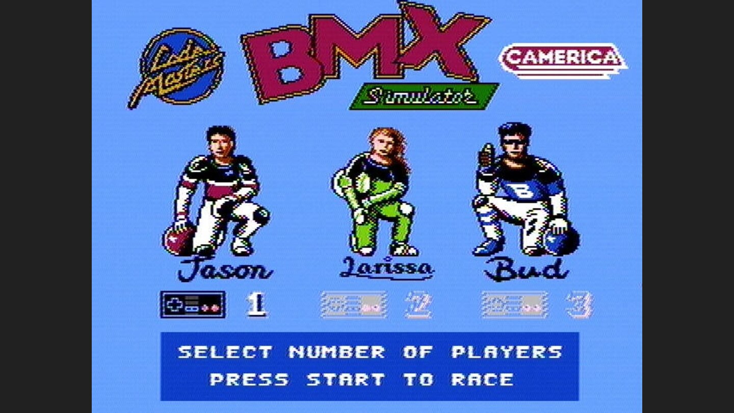 Title screen (BMX Simulator)