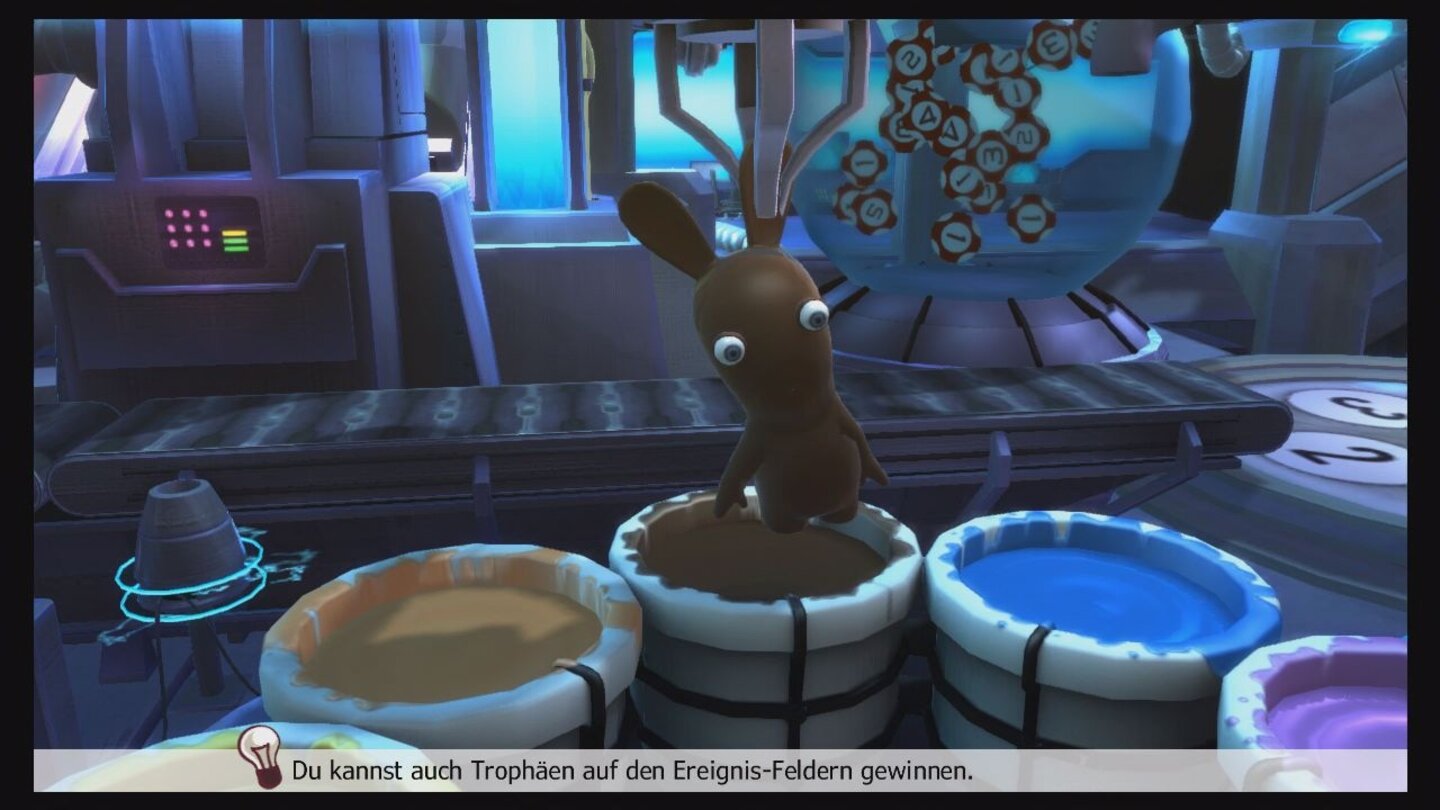 Rabbids LandVor jeder Runde Trophäenjagd könnt ihr auswählen in welche Farbe euer Rabbid getaucht wird.