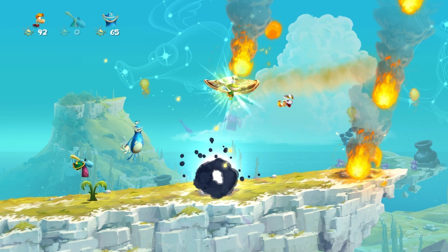 Rayman Legends - PC-VersionMalerische Welten, handgezeichnete Effekte und prasselndes Feuer – Rayman ist ein Augenschmaus.