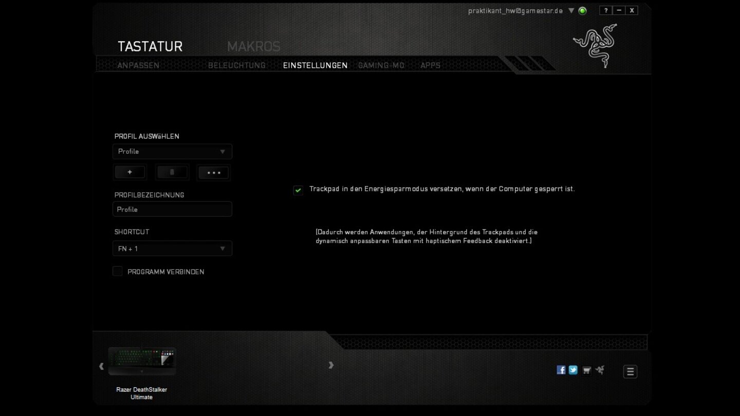 Optional legen wir das Touchpad schlafen, wenn der PC gesperrt ist.