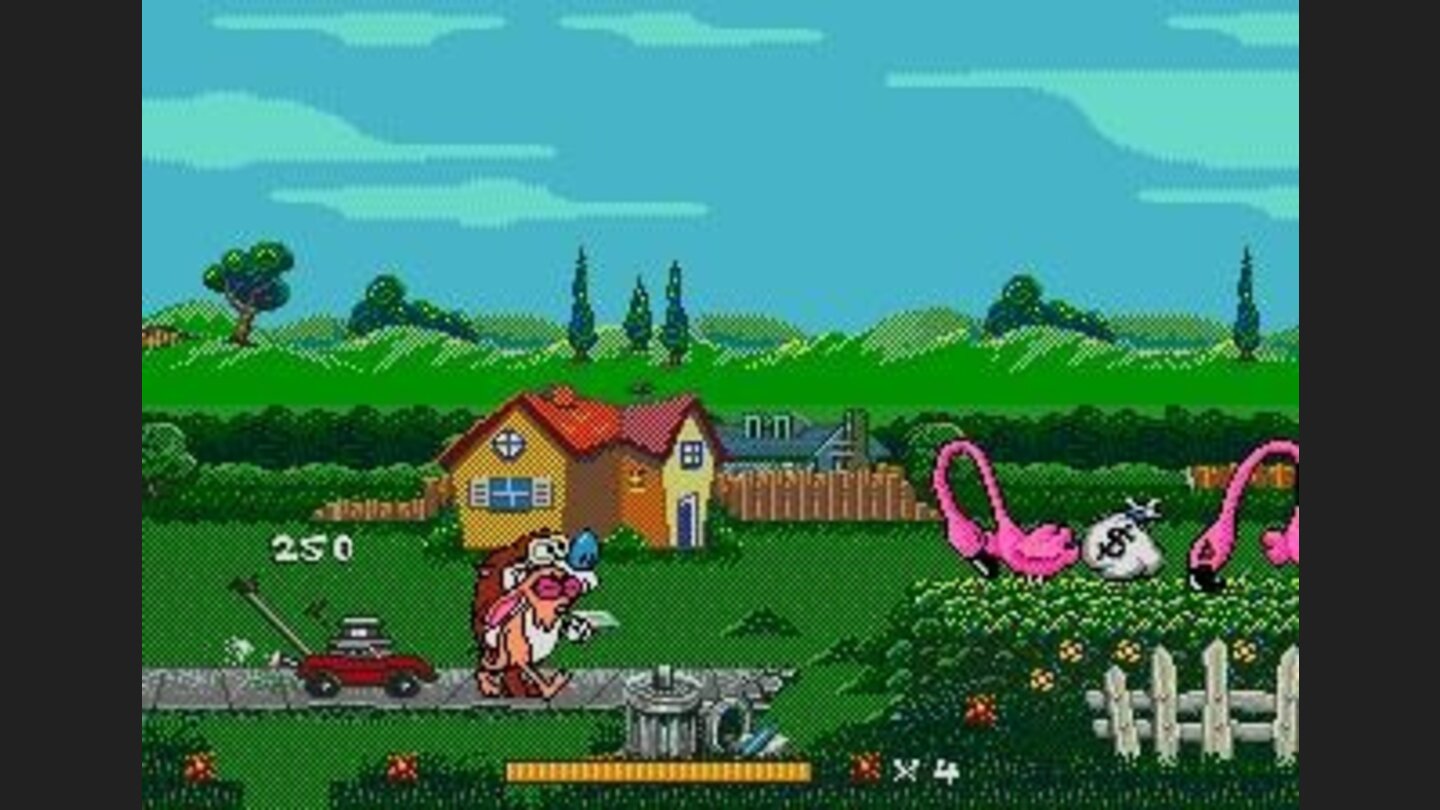 Small houses, pink flamingos...