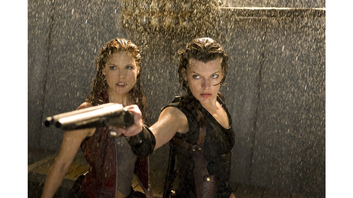 Resident Evil: AfterlifeEin regnerischer Film: Resident Evil: Afterlife versprüht sehr oft einen feuchten Charme, um die 3D-Technik ins rechte Licht zu rücken.