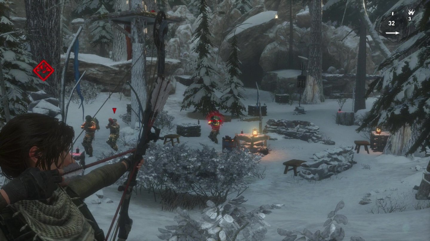 Rise of the Tomb Raider (Xbox One)Richtig ausgebaut ist der Bogen effektiver als eine Pumpgun.