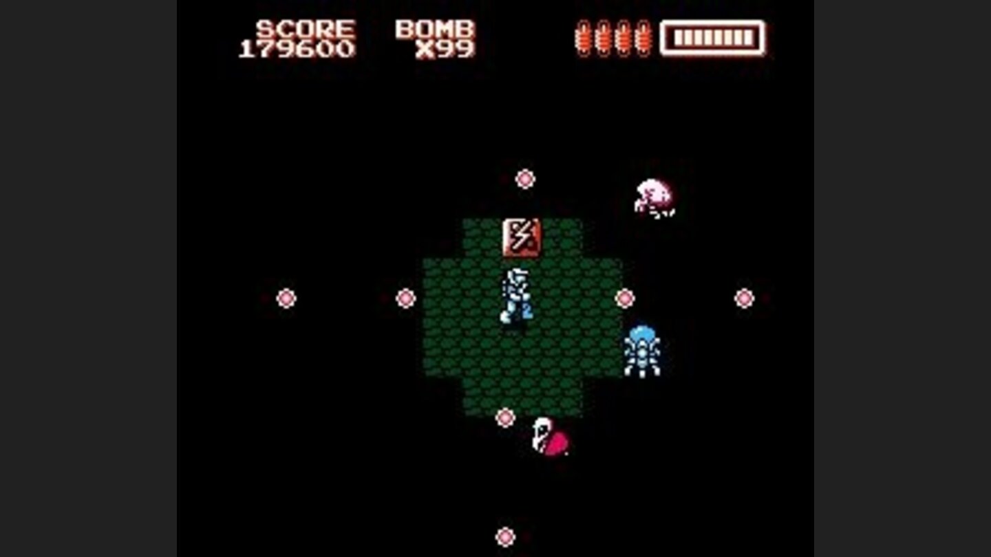 Underground, the flashlight reveals power-ups and the exit