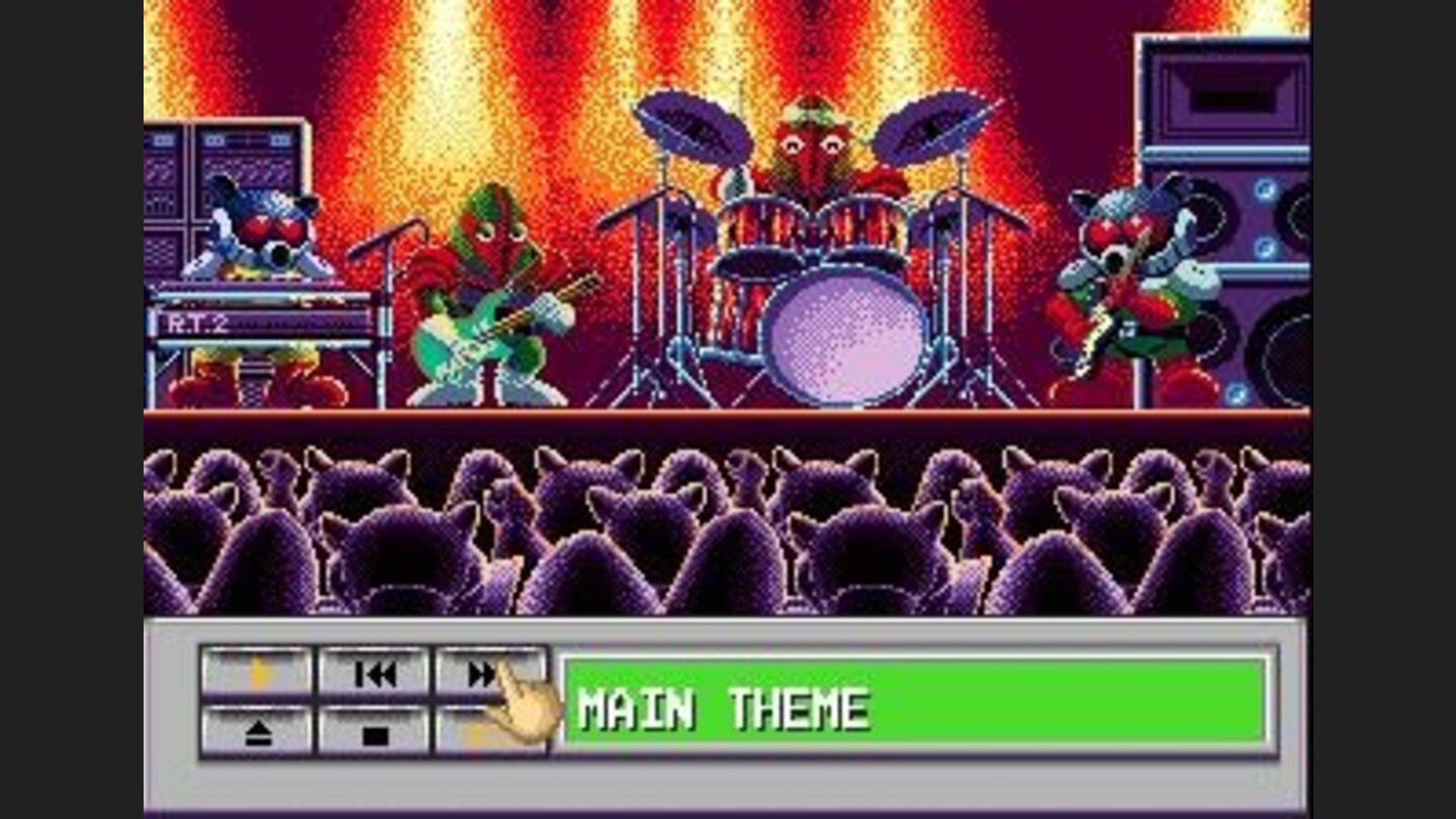 You can listen to the soundtrack with a cartoon band playing.