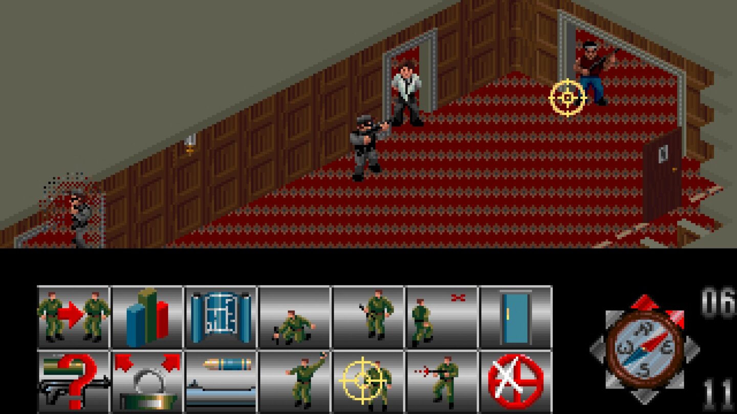Sabre Team (1992)Antiterror-Einsatz sechs Jahre vor Rainbow Six: Bei der Steuerung eines Elitesoldaten-Quartetts im Rundentakt kommt es auf die Ausrüstung und vorsichtige Stealth-Erkundung an.