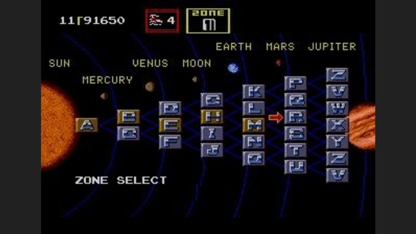 The stage select screen