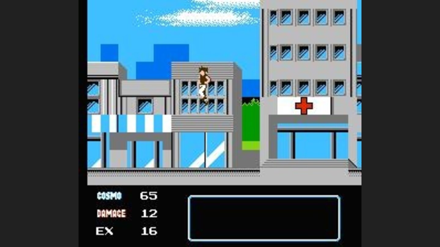 Jumping in front of a hospital