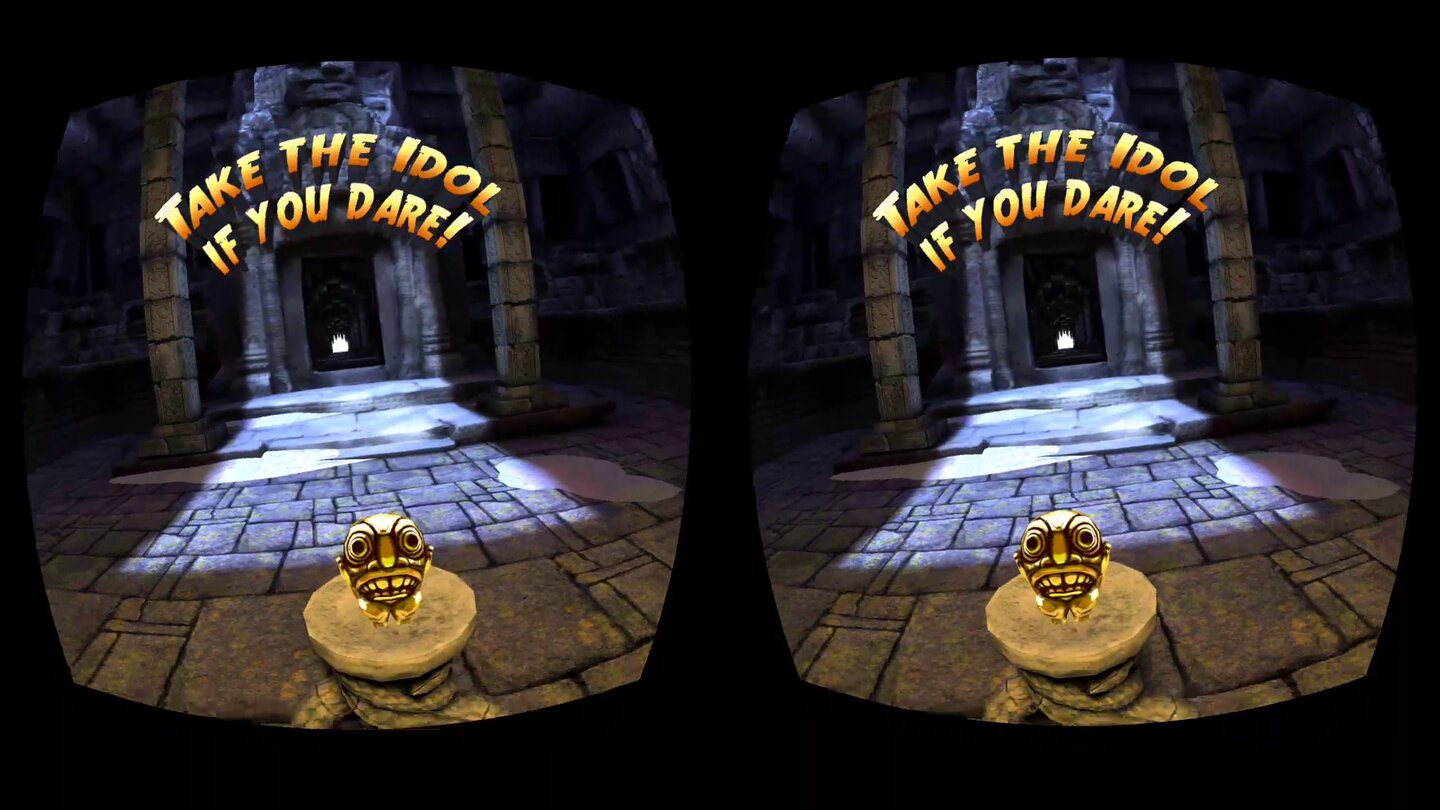 Spiele wir Temple Run machen durch das Mittendrin-Gefühl und das gute Headtracking auf der Samsung Gear VR besonders viel Spaß.