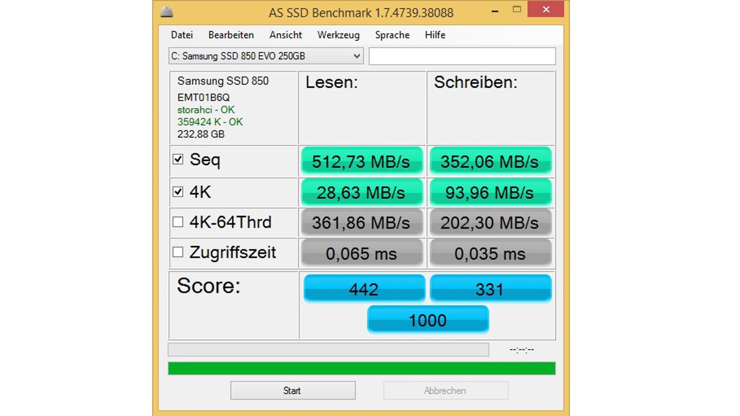 Samsung SSD 850 EVO - AS SSD