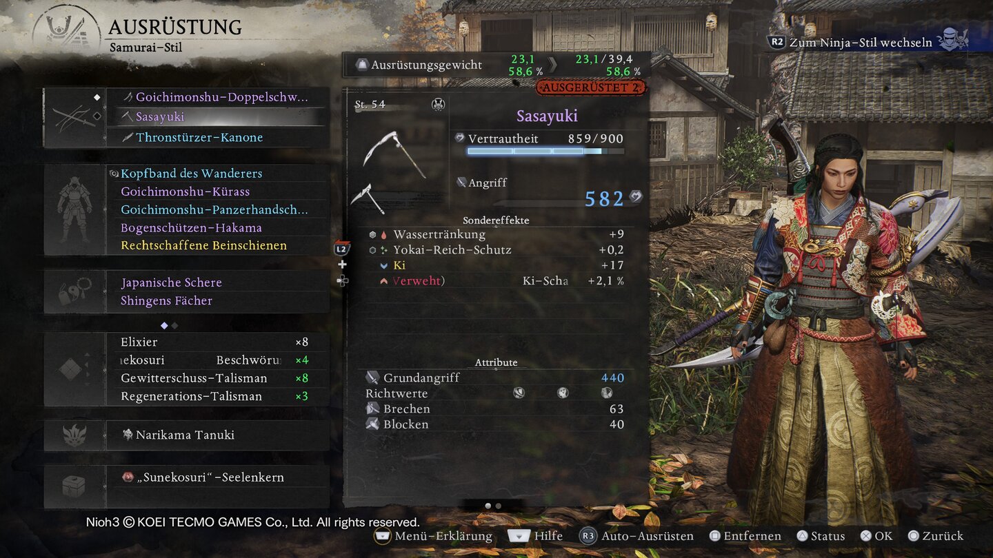 Nioh 3: Der Samurai ist für die direkte Konfrontation gerüstet.