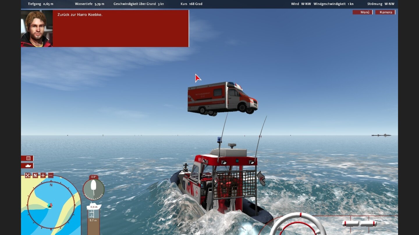 Schiff-Simulator: Die SeenotretterWo ist die Leiter, um unsere Patienten an den Rettungsflieger übergeben zu können?
