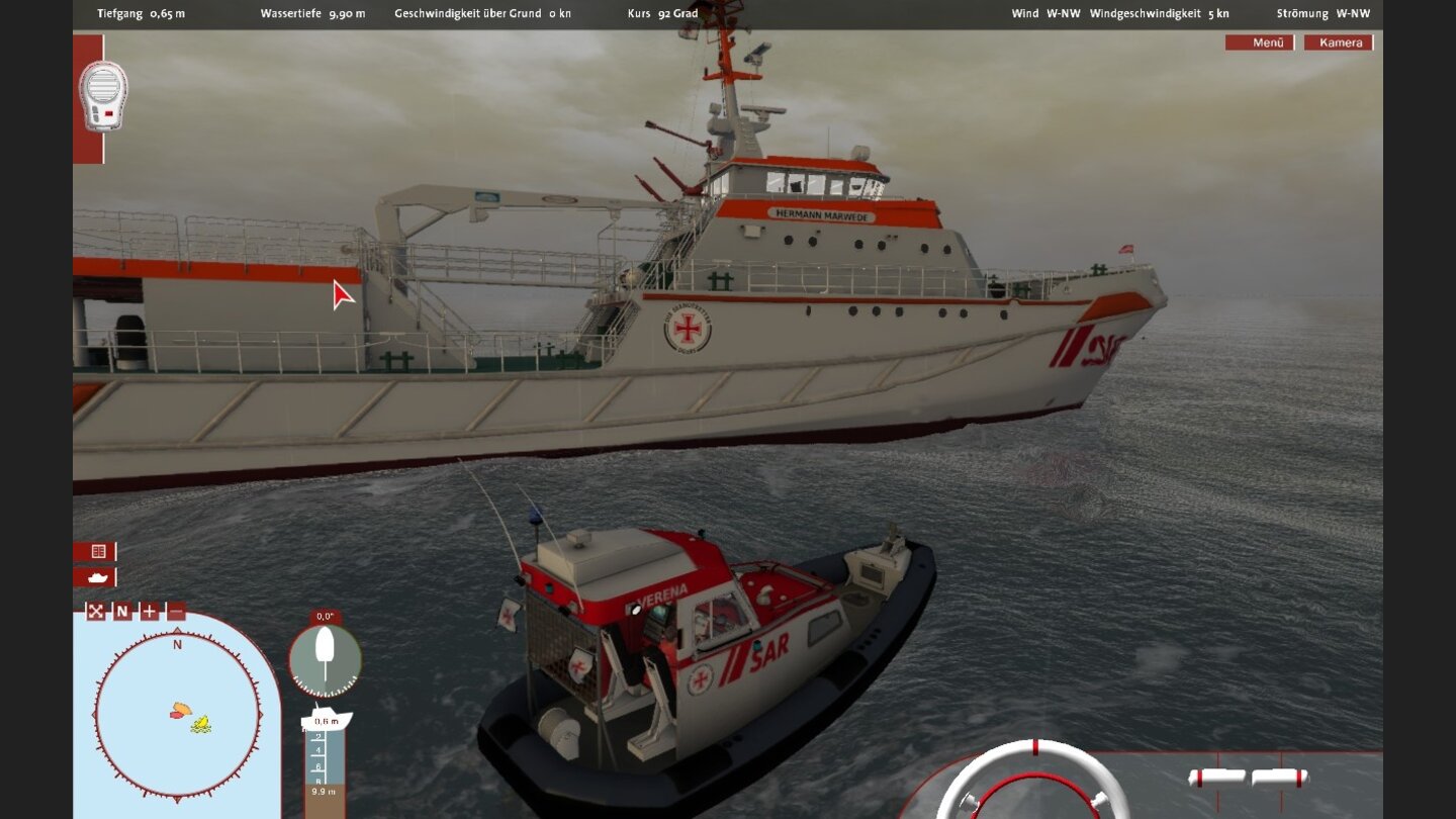 Schiff-Simulator: Die SeenotretterMutter(schiff) Hermann Marwede mit Töchterchen Verena.
