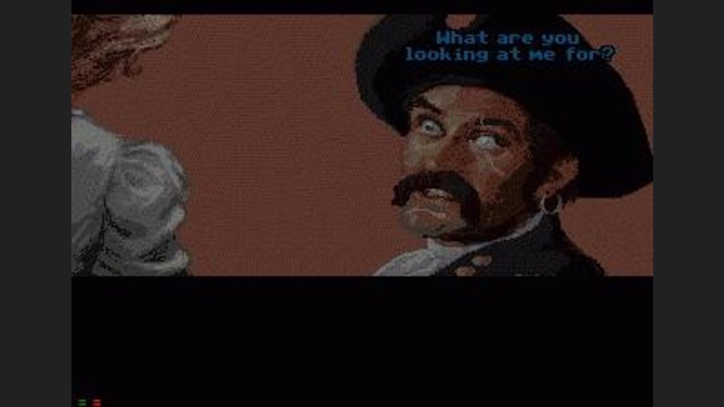 Talking to mean-looking pirate