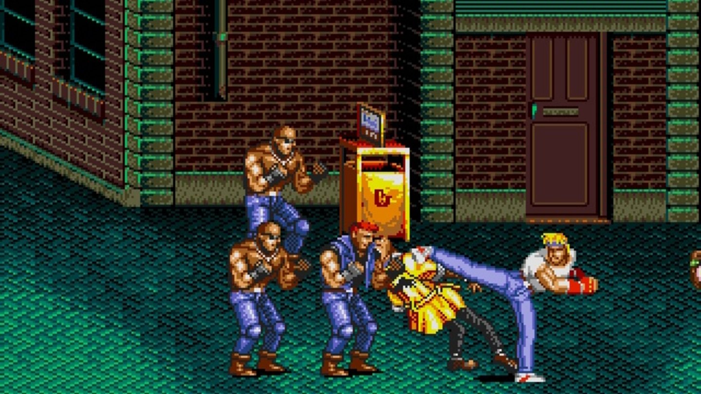 Streets of Rage 2 (1992)Teil 2 der seitlich scrollenden Sega-Prügelei motiviert mit acht langen Levels, einer abwechslungsreichen und herausfordernden Gegnerriege sowie einem peppigen Electro-/Dance-Soundtrack.