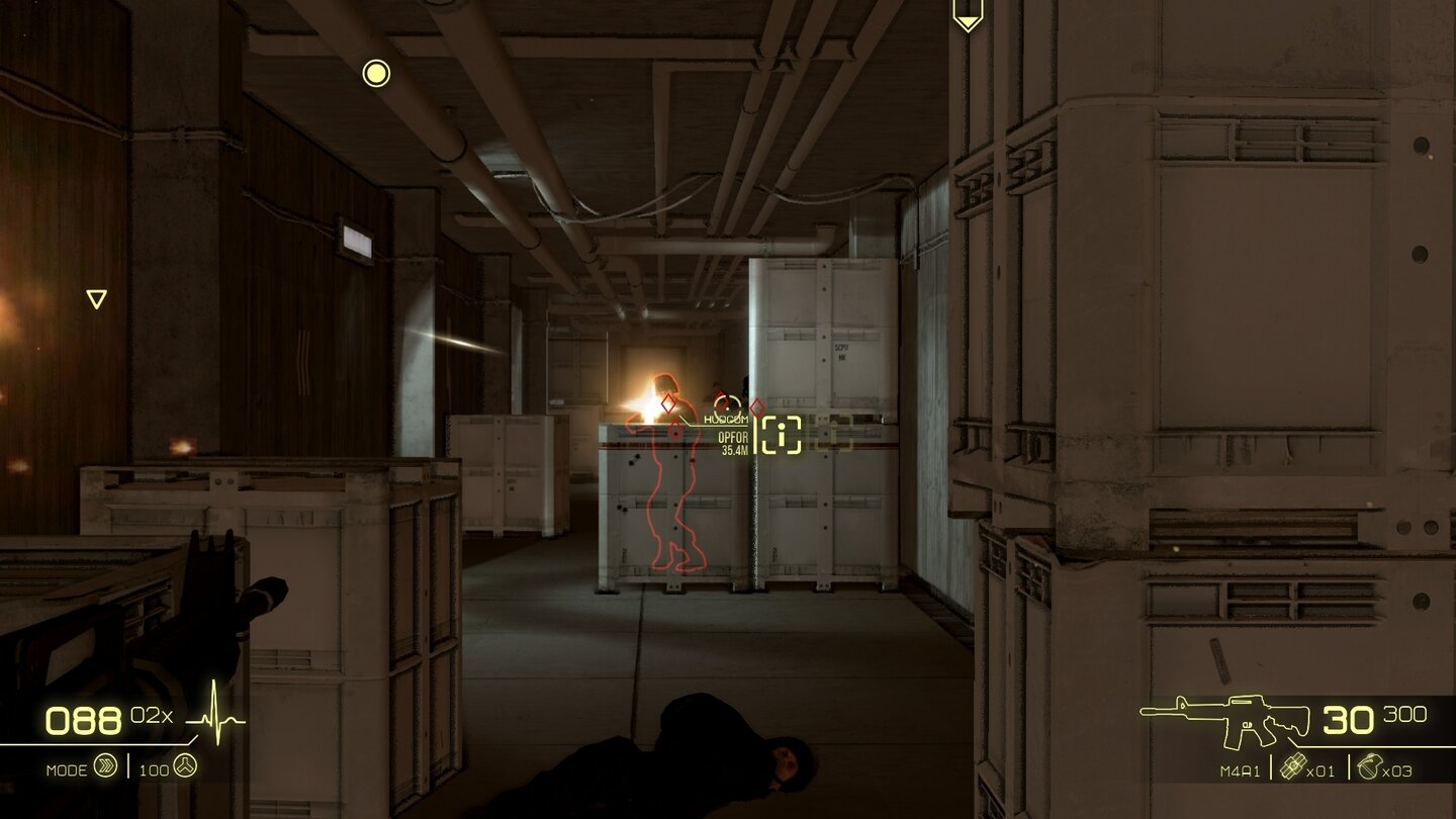 Shadow Harvest: Phantom OpsIm Tunnel gibt es zwar auch Wachen, aber die stellen für den Ex-Delta Force-Elitesoldaten kein großes Problem dar.