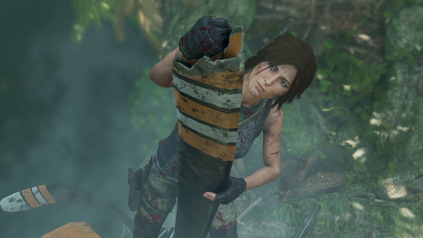 Shadow of the Tomb RaiderSelbst ist die Entdeckerin: Für eine Messerschneide nimmt Lara auch mal ein Flugzeug auseinander.