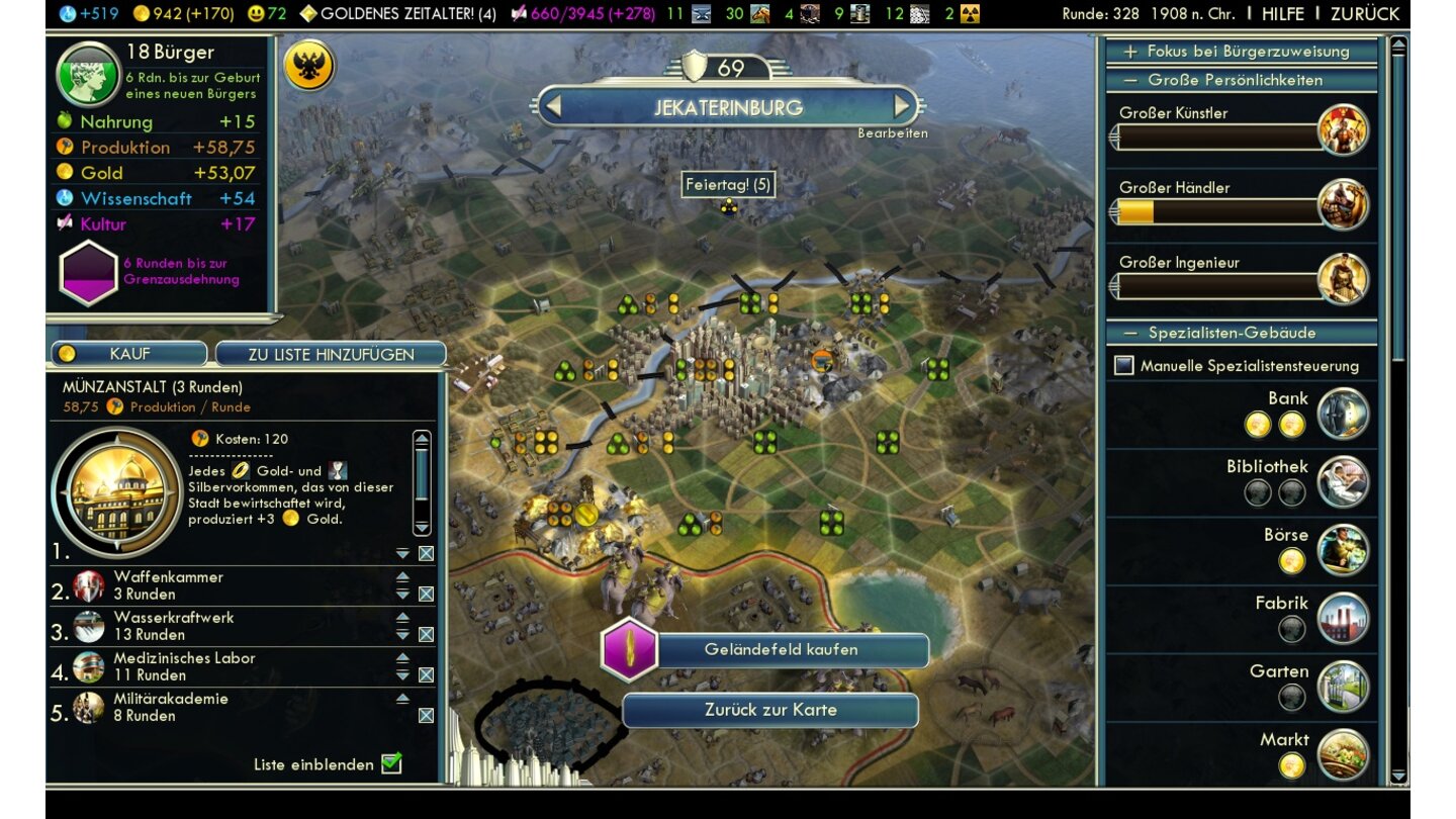Sid Meier's Civilization 5Screenshots aus der Testversion für PC.