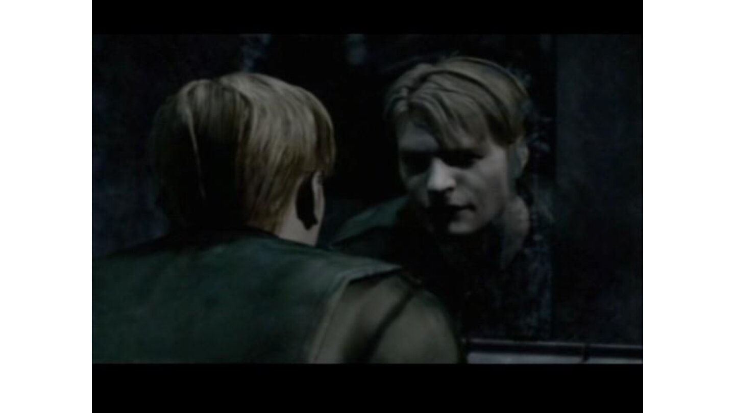 Opening cinematic shows James in the parking restroom, not believing in a reason he came to Silent Hill