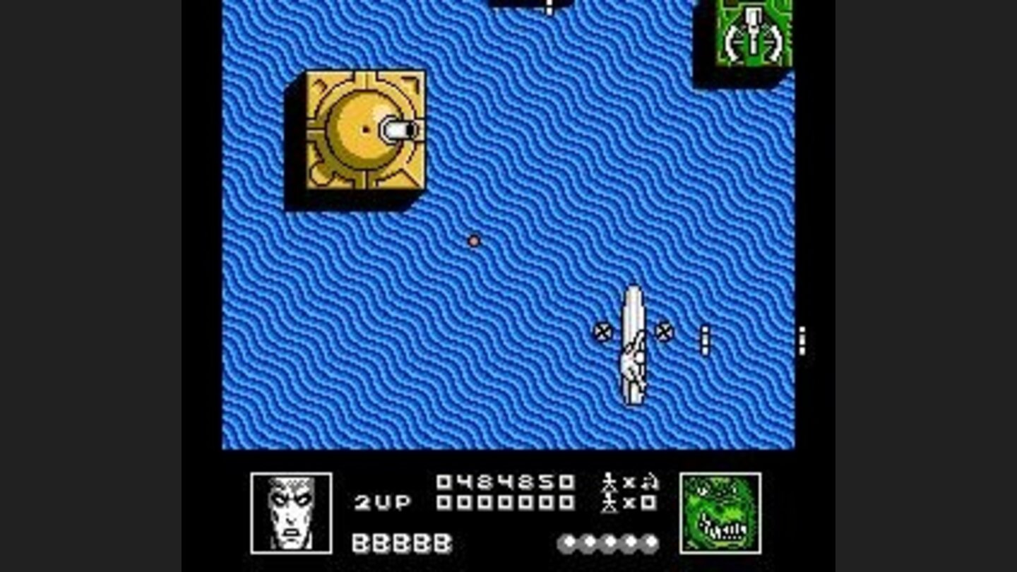 Silver Surfer is under fire by cannons in the water.