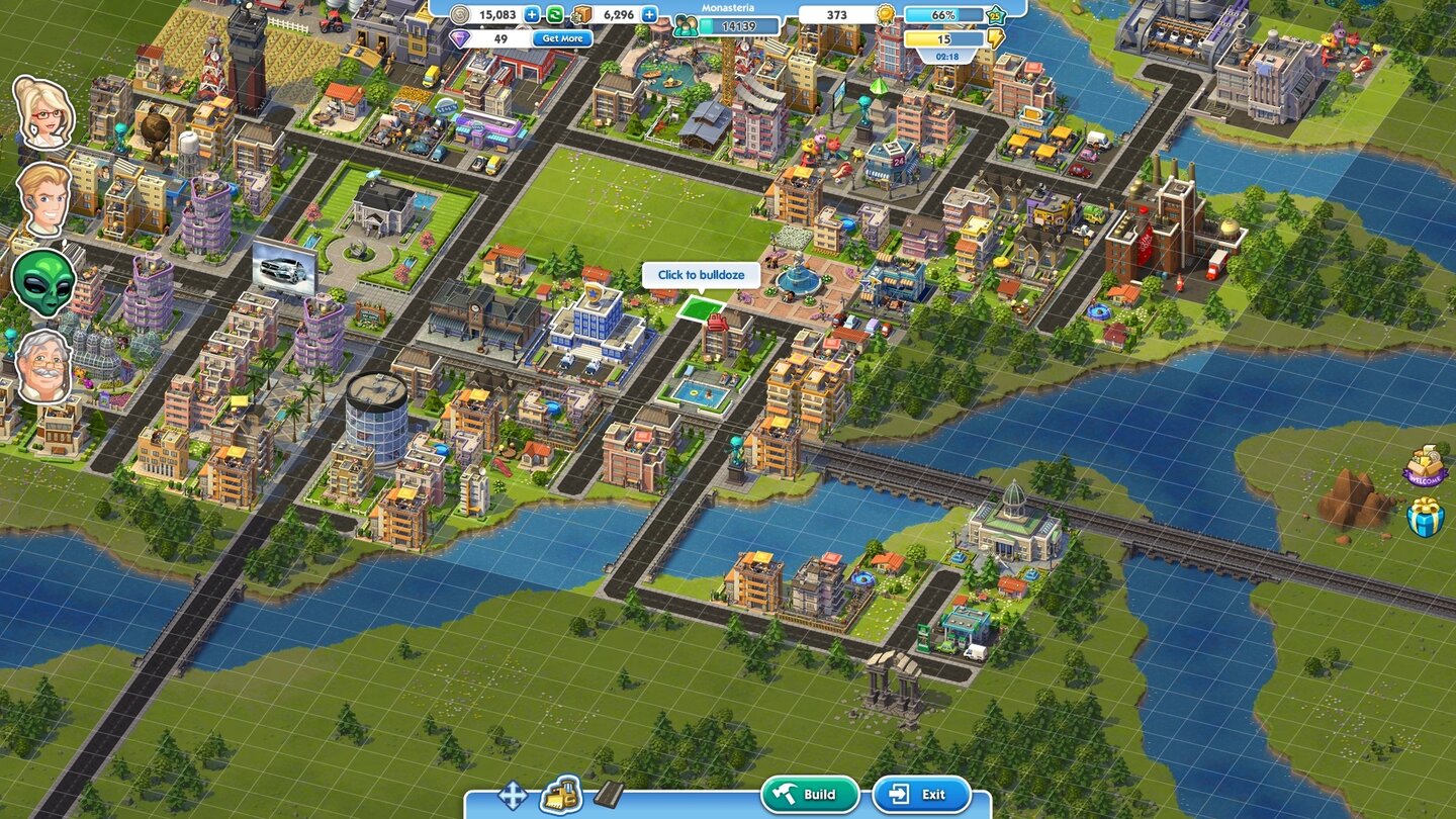 SimCity SocialFummelig, aber launig: Platz schaffen für größere Gebäude. Immer wieder mal müssen wir Bauten verschieben, tauschen, upgraden, an den Stadtrand verbannen.
