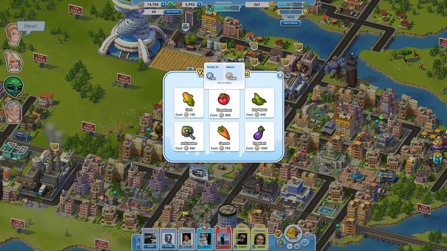 SimCity SocialKlar: Ohne Ackerbau (und Viehzucht) geht’s auch hier nicht.