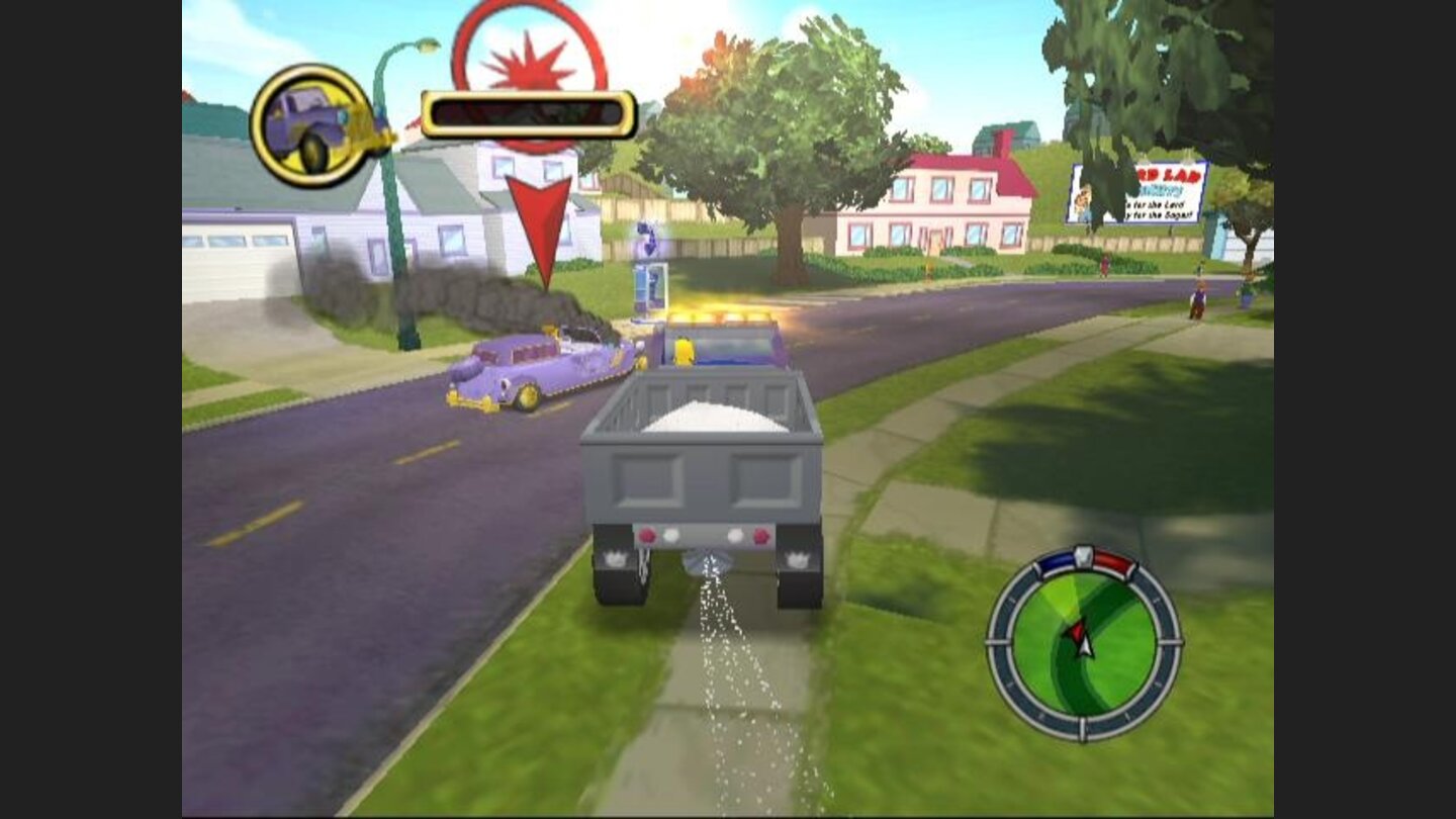 Use the Plow King to smash up Smithers Car