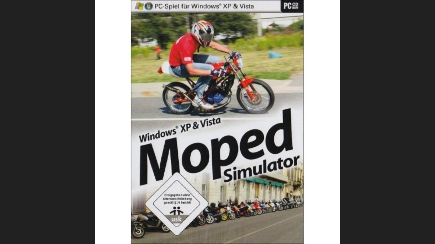 Moped-Simulator - Mit Verlaub, schon das Titelbild mit dem Kindermoped ist ein Brüller.