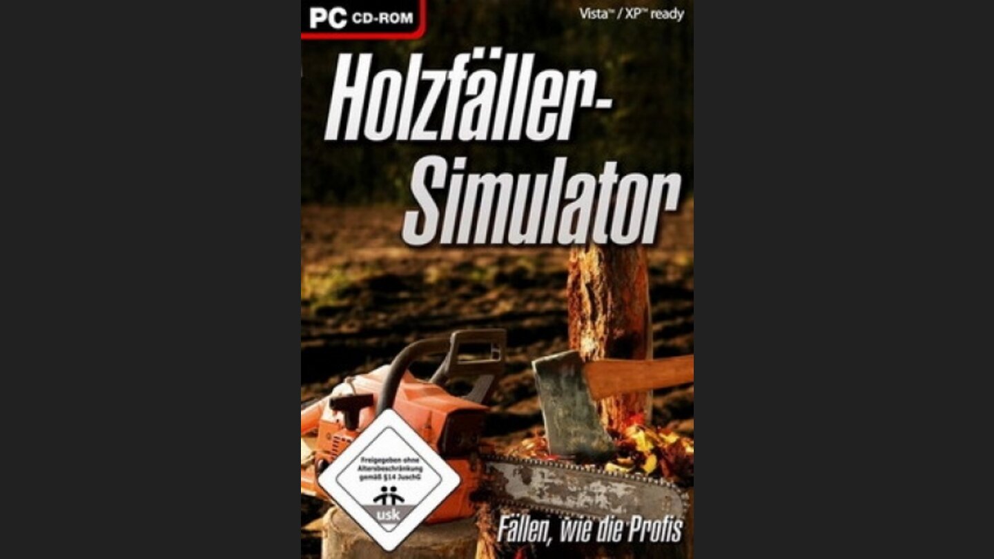 Holzfäller-Simulator - Kein Witz: Der Hersteller wirbt unter anderem mit »Unvorhergesehenen Hindernissen«.