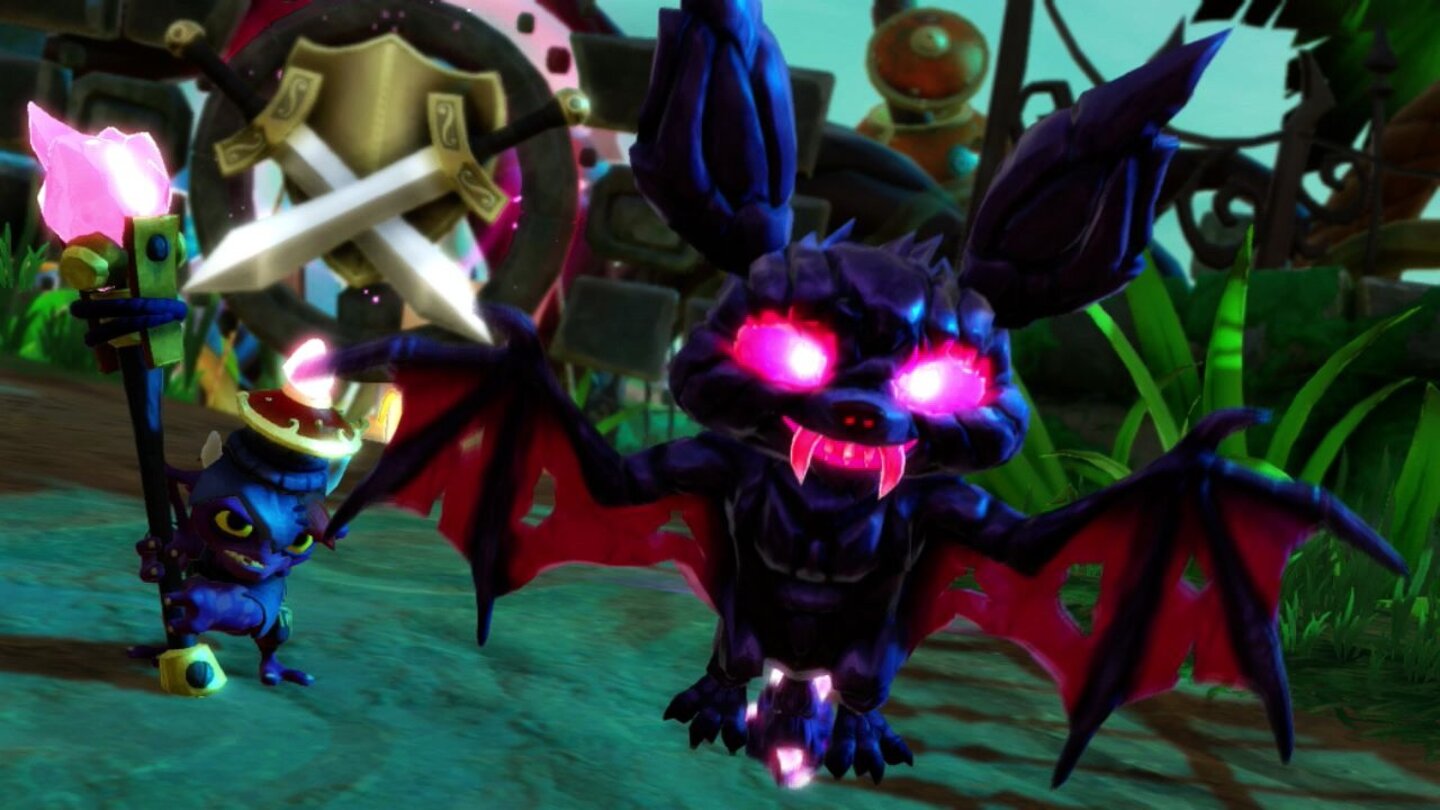 Skylanders: Swap ForceDie fiesifizierte Zuckerfledermaus. Unsere Gegner sind oft so knuffig, dass wir sie gar nicht erledigen wollen.