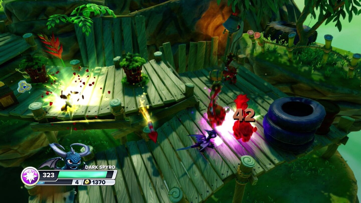 Skylanders: Swap ForceEs ist immer ordentlich was los auf den Bildschirm. An jeder Ecke kracht, rumpelt und explodiert es.