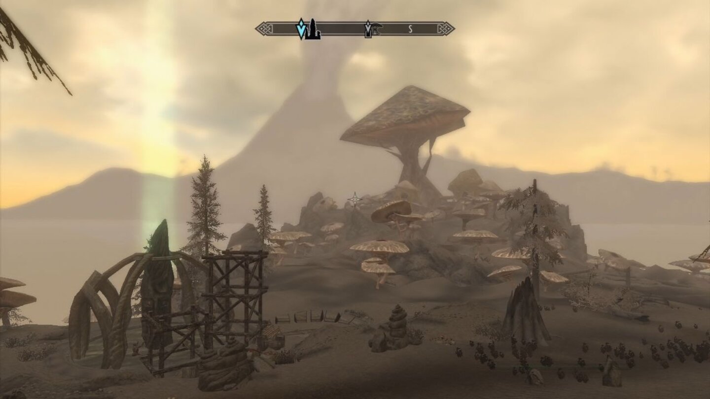 Skyrim: DragonbornDie Kulisse von Solstheim ist nicht nur beim Blick auf den roten Berg in Morrowind beeindruckend.