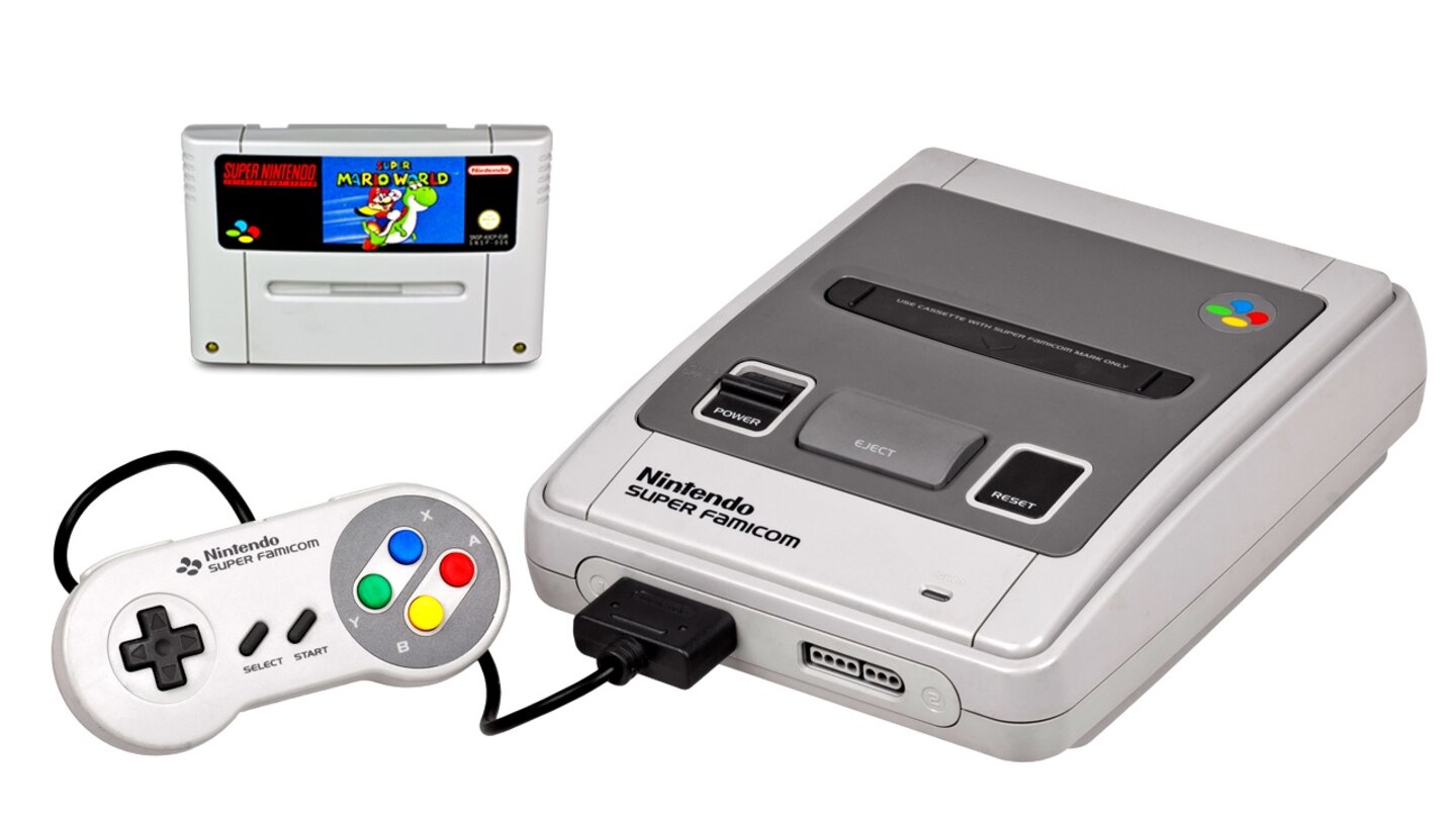 Super Nintendo Entertainment SystemDas Super Nintendo war seit 1992 Heimat vieler legendärer Spiele, darunter Super Mario World oder Donkey Kong Country.