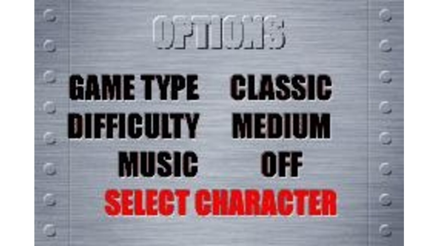 Choose your game type and character in Options