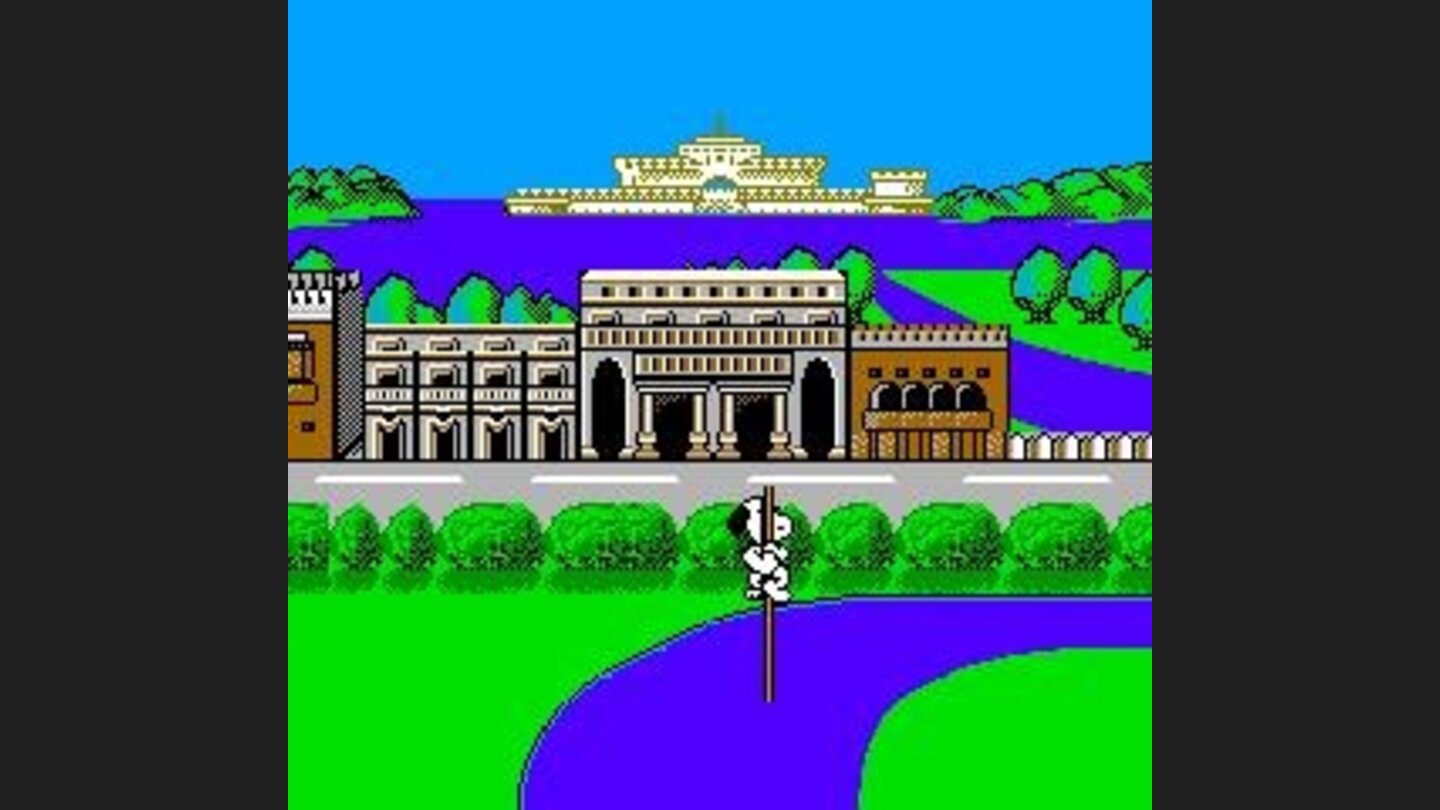 This is the hardest event. Although Snoopy has the pole in the river here, he wont make it.