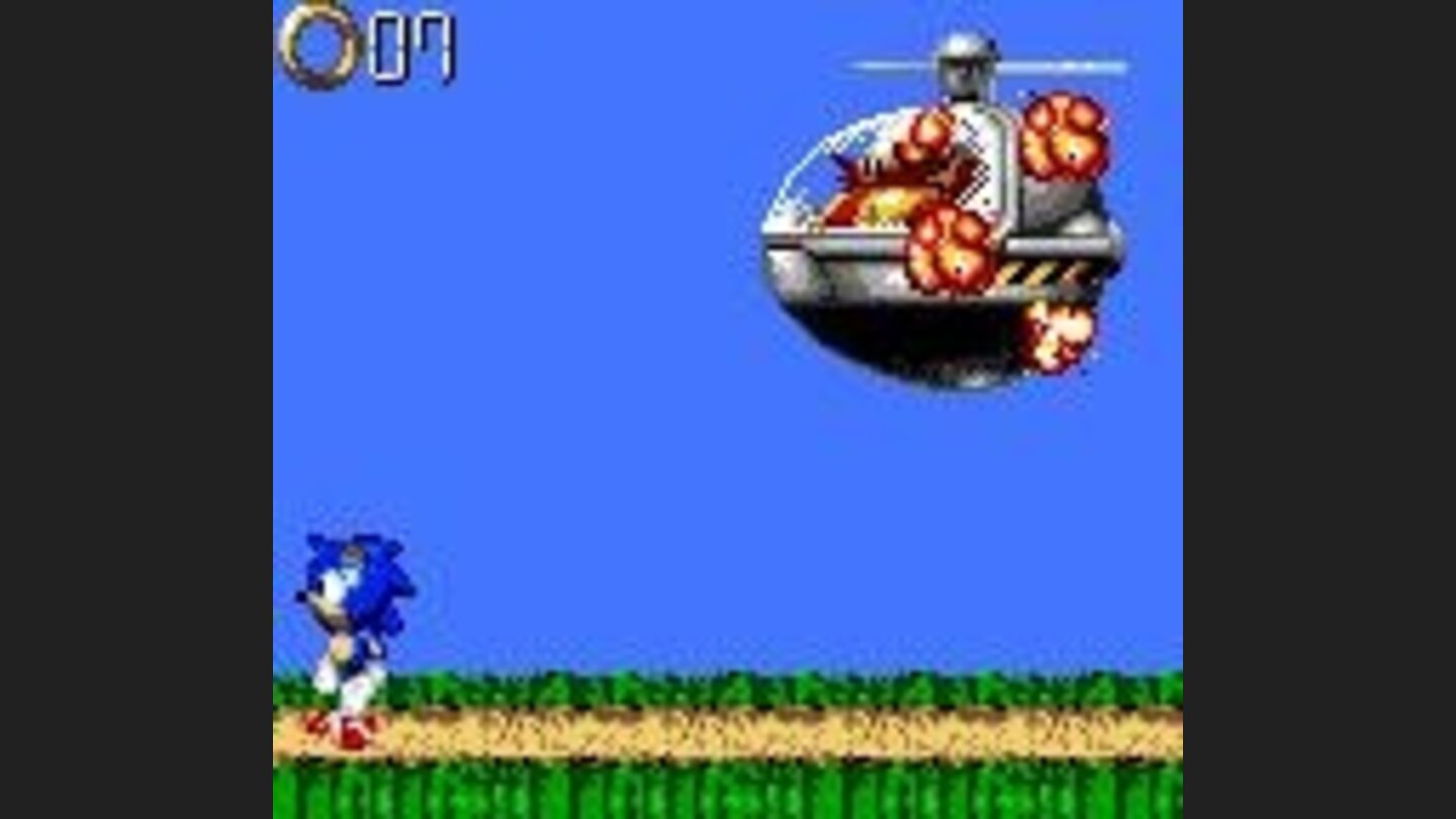 Sonic comes to have a go and smashes his helicopter