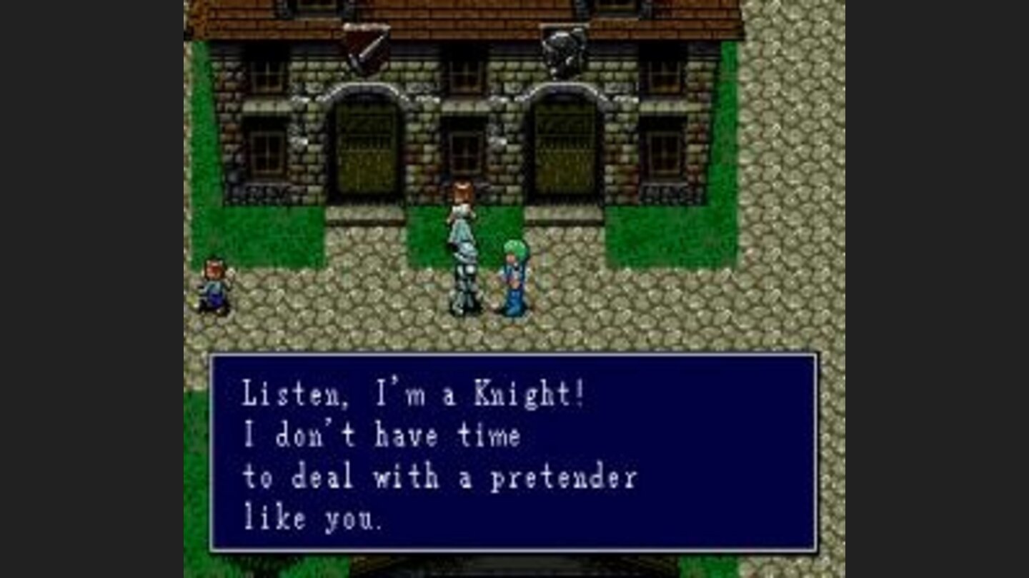 In the first town talking to an arrogant knight