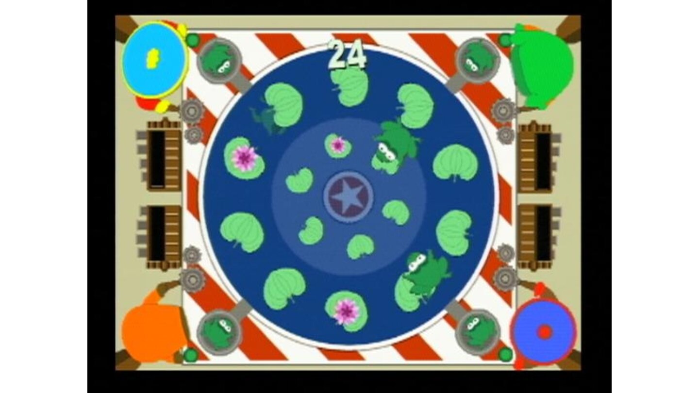 Mini game: get the frogs onto the lily pads!