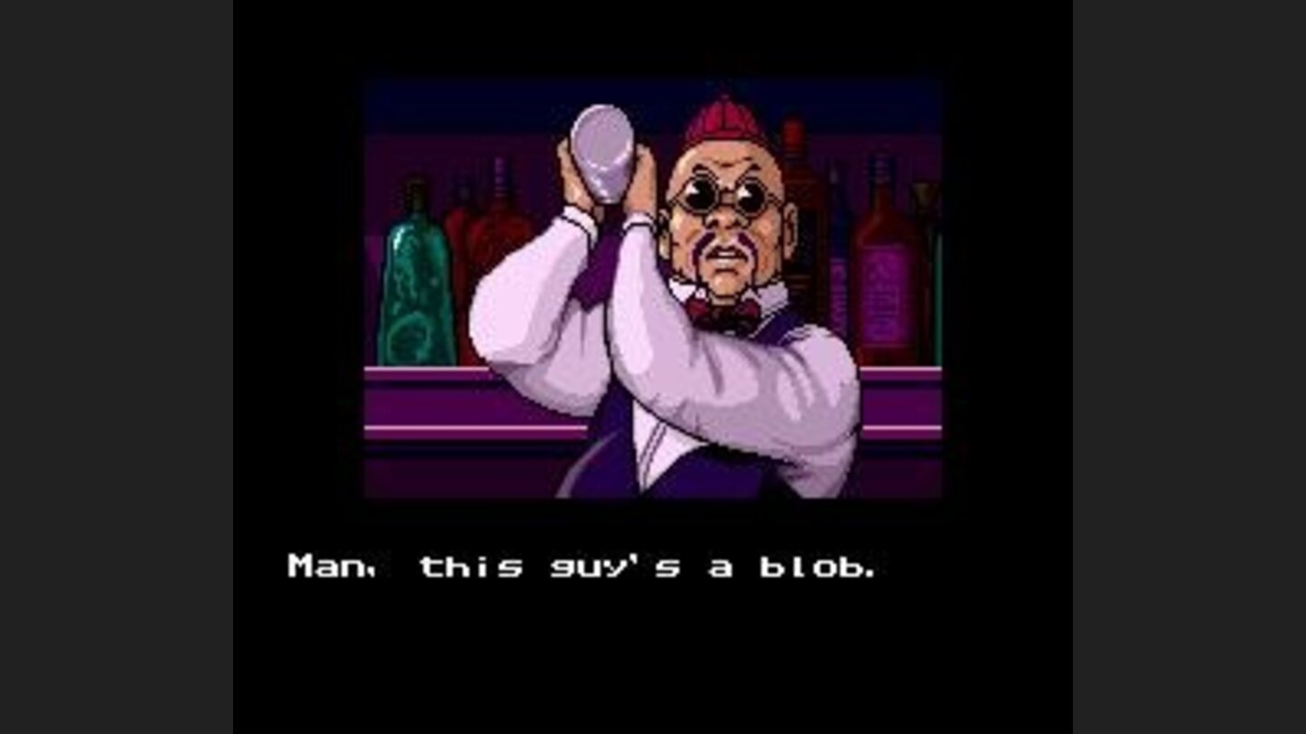 The bartender looks suspicious