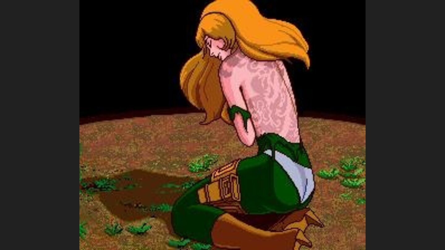 Checking out Janes back... uhh... I mean... her tattoo