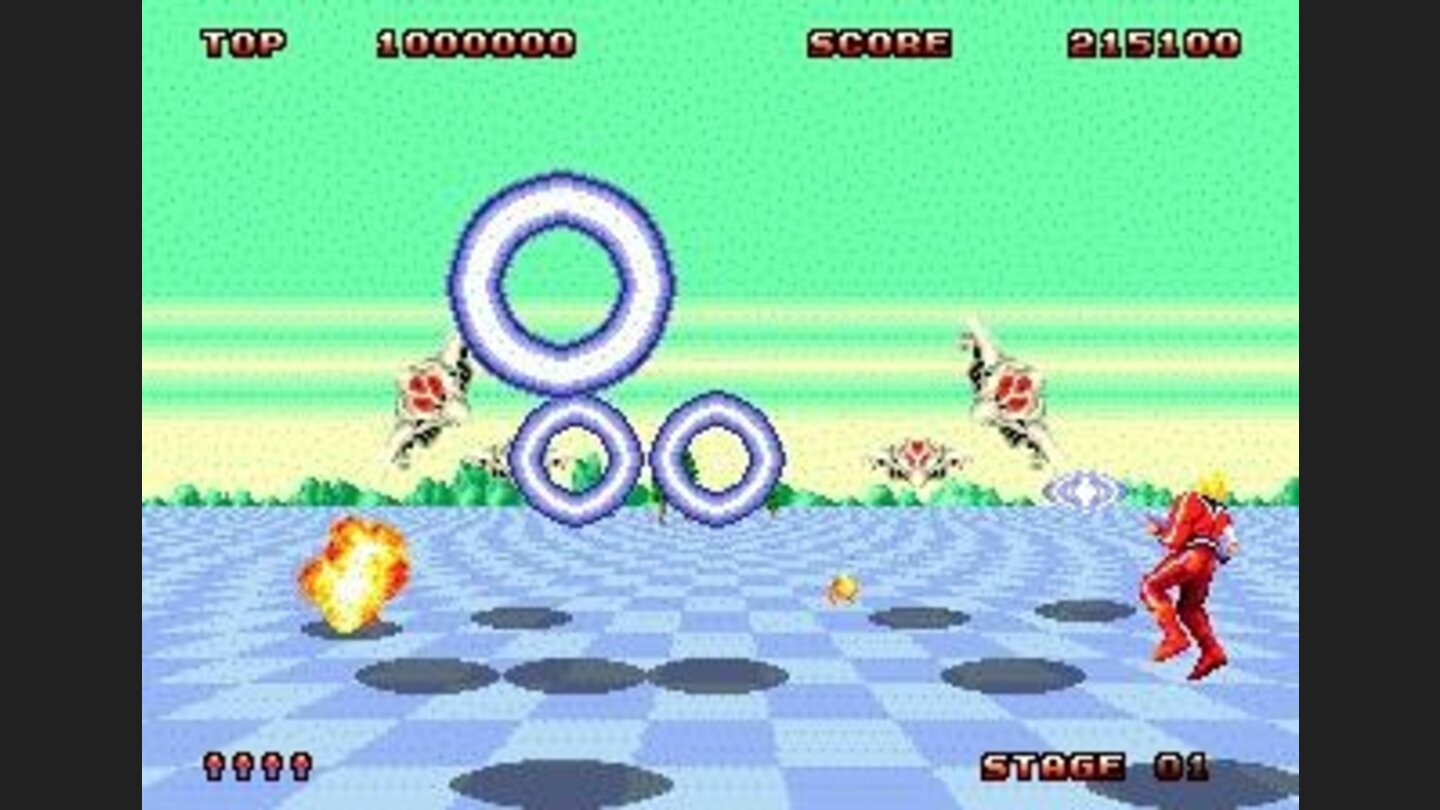 the game plays out pretty much the same way as the original Space Harrier