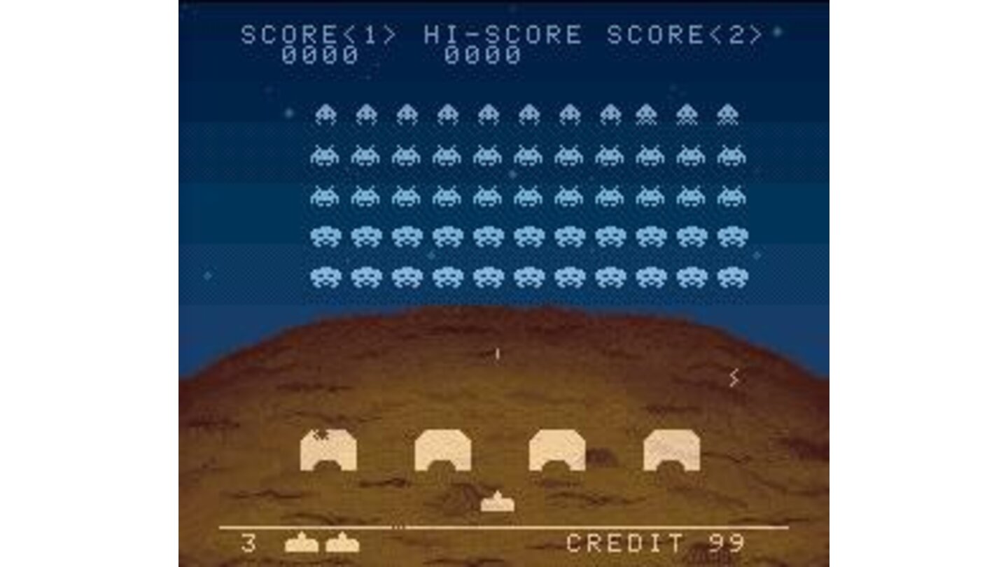 Upright cabinet screen - Invaders on the Moon!