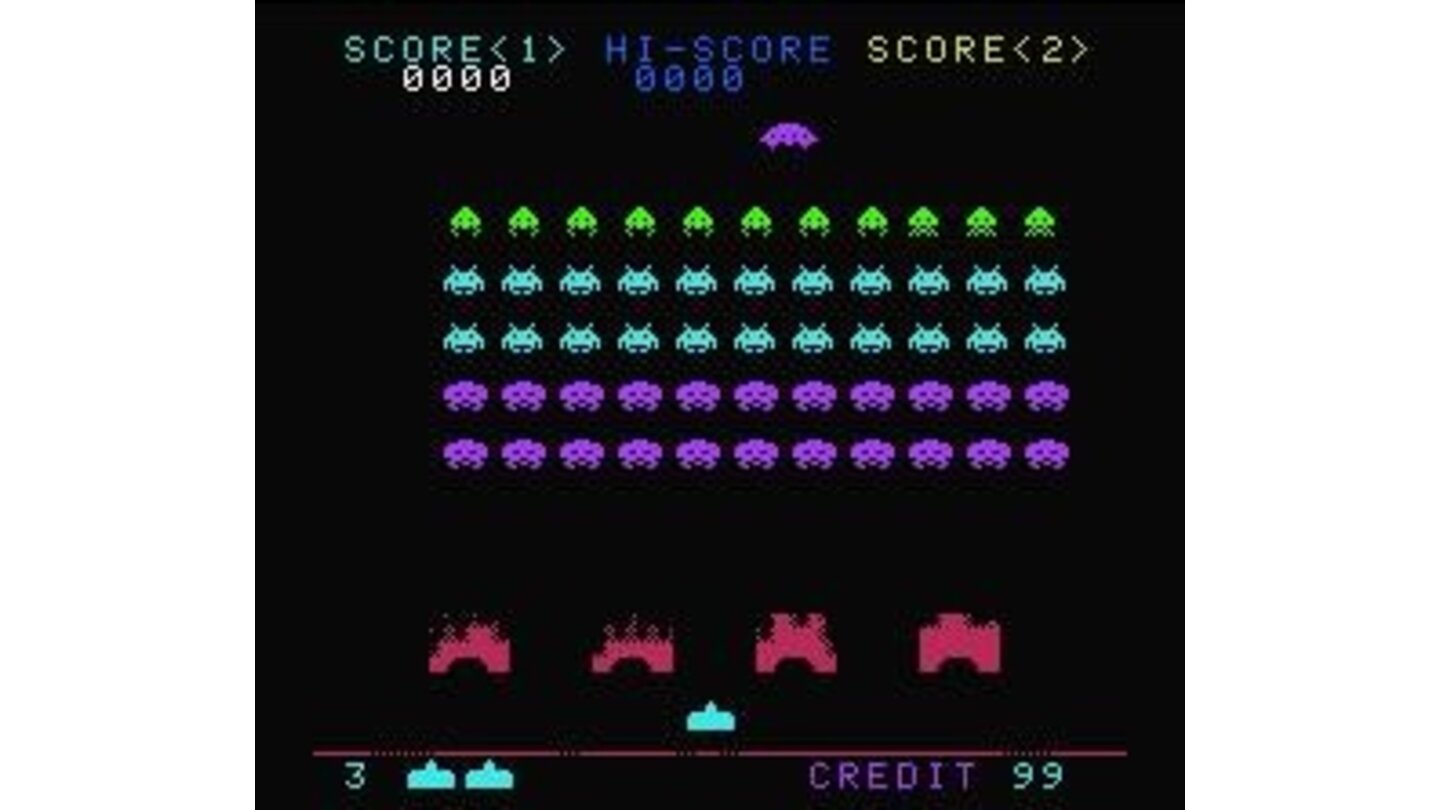 Color screen - The UFO in the top of the screen appears randomly in the game. Shoot!
