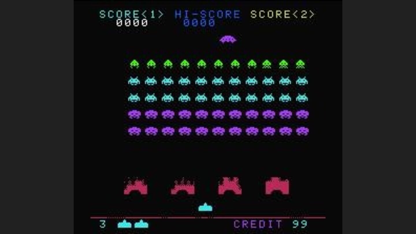 Color screen - The UFO in the top of the screen appears randomly in the game. Shoot!