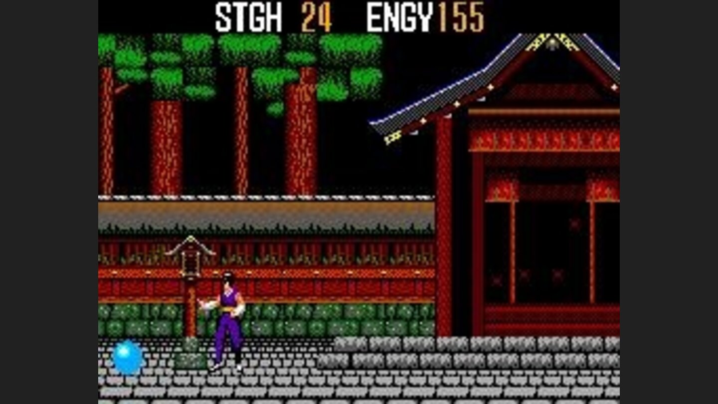 Grab the giant blue ball to increase your strength