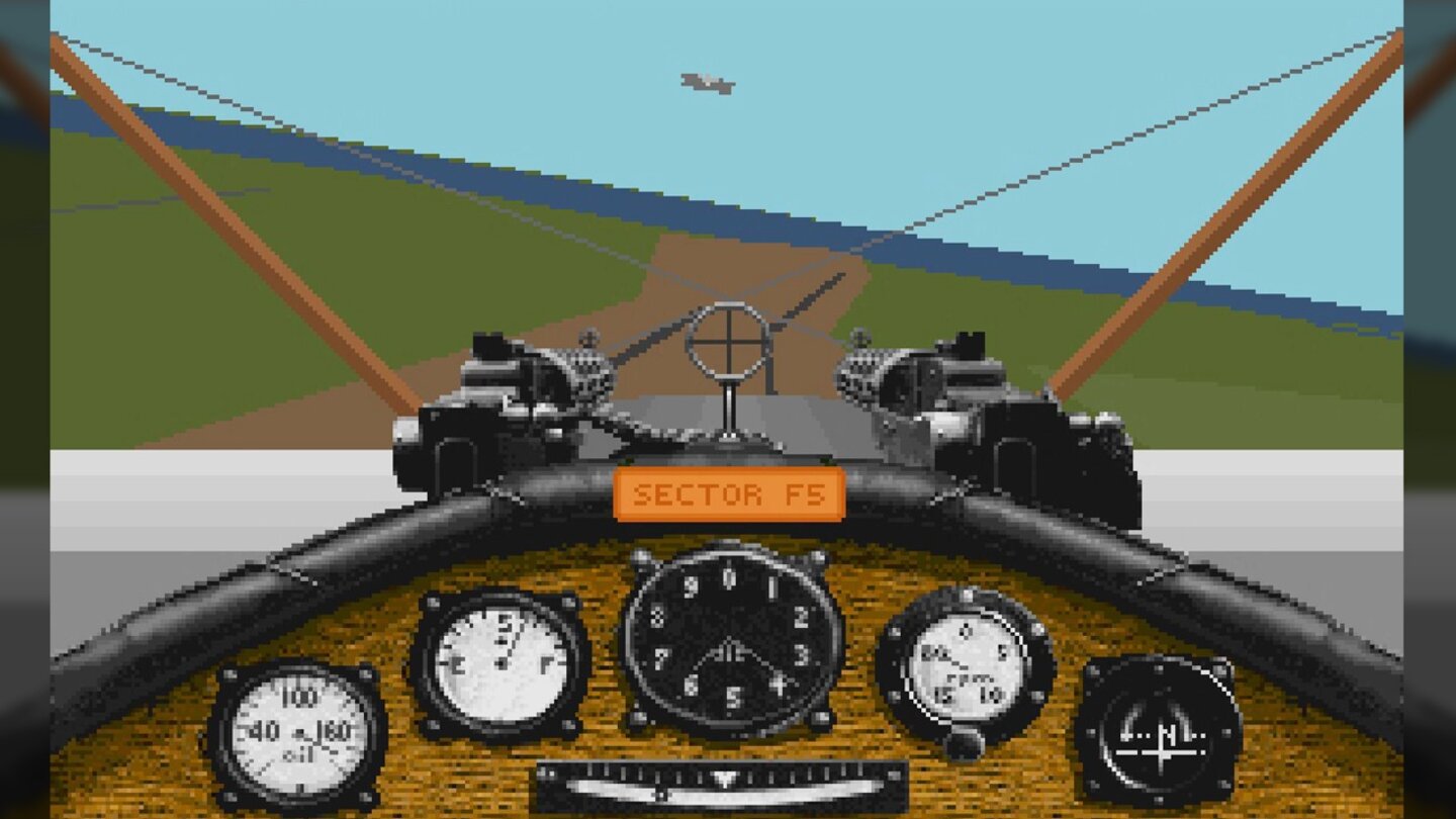 Red Baron (1990)Legendäre Simulation mit 28 lenkbaren Flugzeugen, hohem Realismus und für damalige Verhältnisse bildschöner 3D-Grafik.