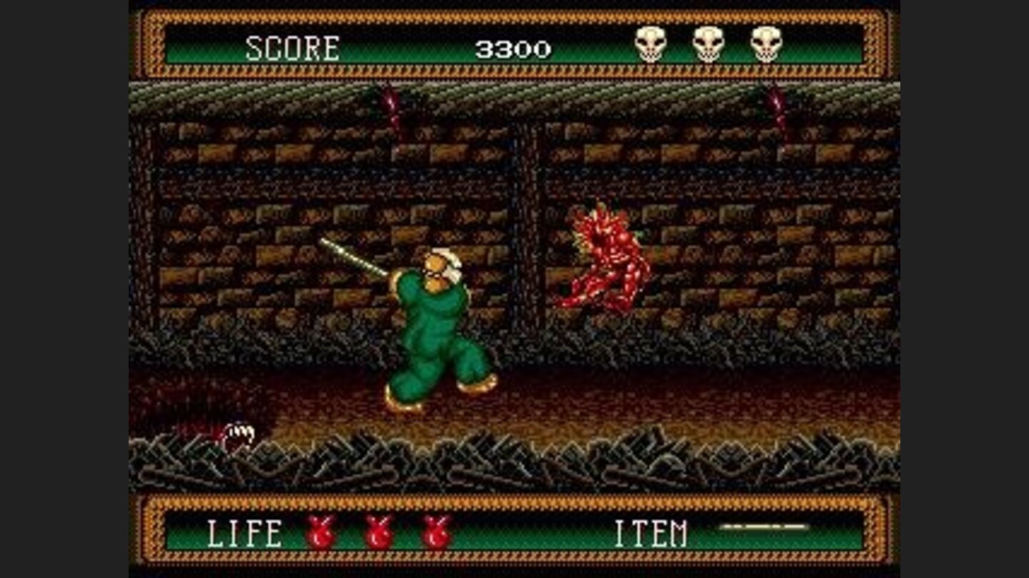 Smash the demons against the wall with your baseball bat