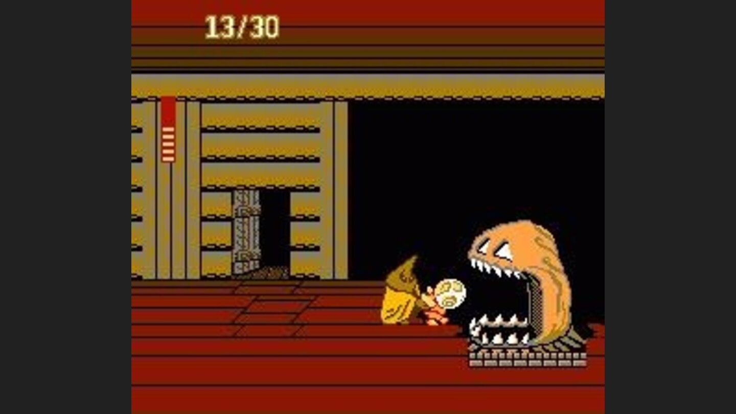 If you get too close, the wizard will throw you into the demons mouth.